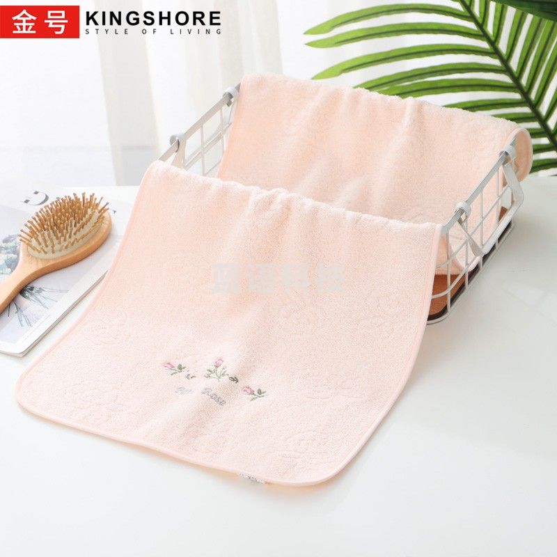 金号纯棉家用成人男女洗脸毛巾全棉加厚情侣绣花洗澡面巾柔软吸水加厚不易掉毛洗脸巾 红色