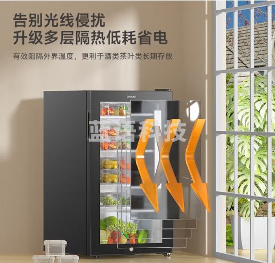 凯得95升食品留样柜食堂用蔬菜保鲜学校幼儿园冰柜冰箱商用展示柜冷藏柜JC-95/HC 企业采购