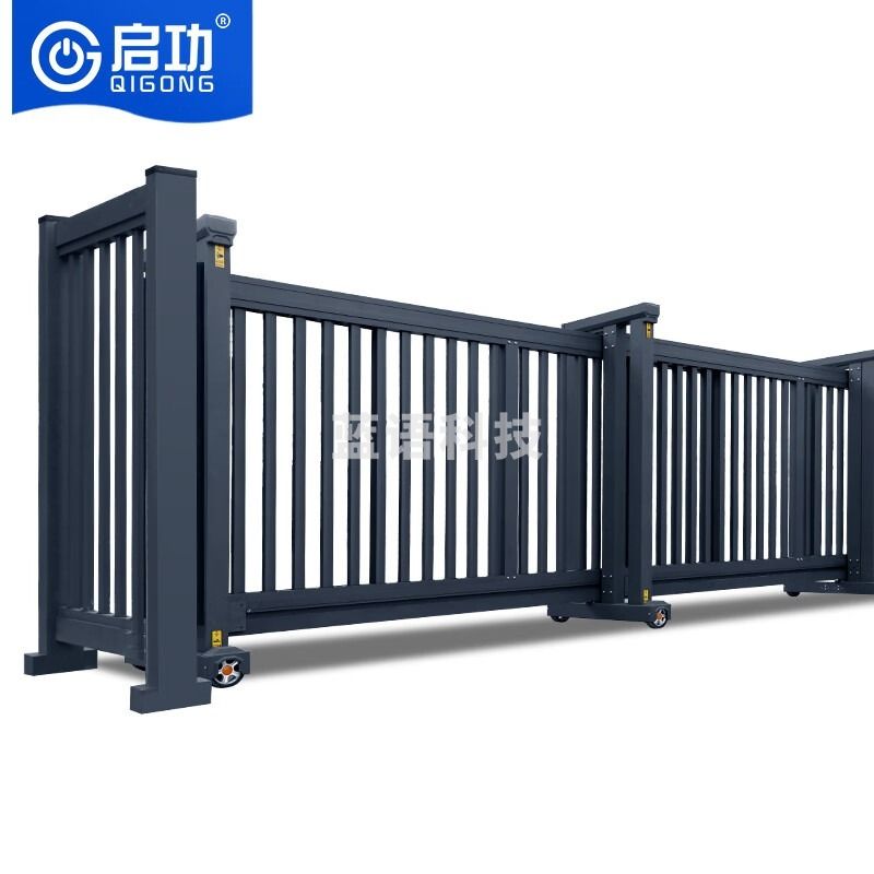 启功电动段滑门平移门铝合金智能分段无轨直线门学校电动大门10米 教学仪器