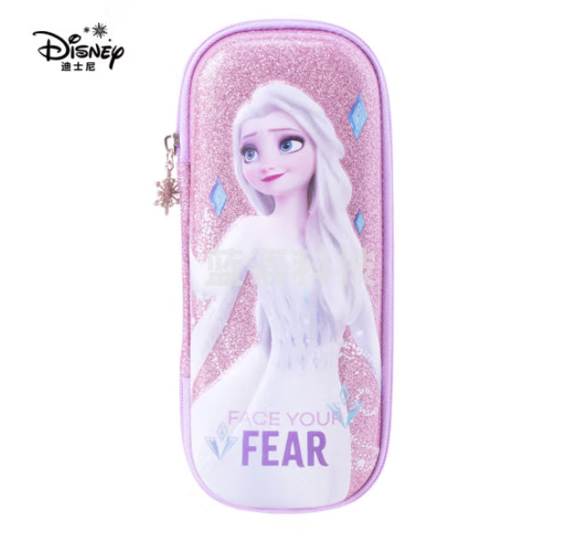 迪士尼(Disney)小学生笔袋 3D大容量文具盒 抗压耐摔EVA铅笔盒 儿童铅笔袋女生 冰雪奇缘2系列 紫色P85134Z