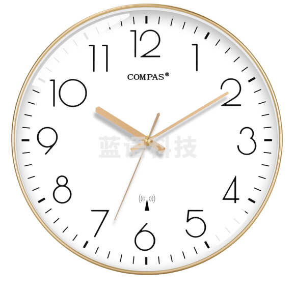 康巴丝 C6219B 挂钟 自动对时电波钟 轻奢金 35*35cm