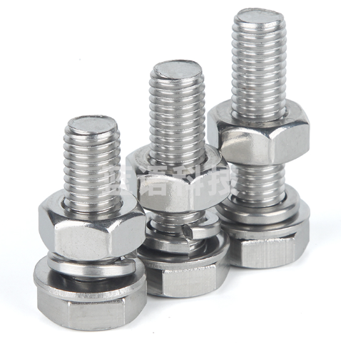 304不锈钢外六角螺丝螺栓螺母平垫弹垫套装M16*65mm