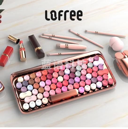洛斐（LOFREE）无线蓝牙机械键盘多系统兼容多功能办公家用机械键盘 玫瑰金