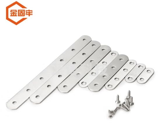 金固牢 KC-02 不锈钢一字直片角码连接件（配安装螺丝） 2号2孔46*16*1.8mm（20个）