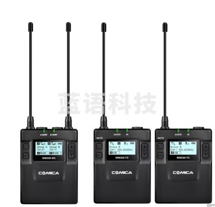 科唛（COMICA）无线麦克风领夹式话筒,单反小蜜蜂摄像机手机专业录音直播影视级无线麦 WM300一拖二锂电池版