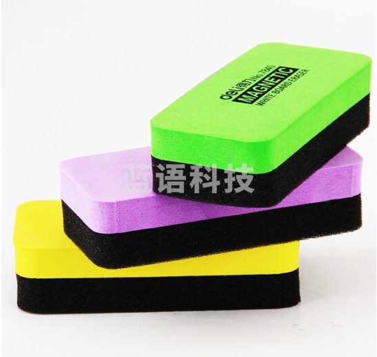 得力(deli)7840 白板擦 可吸附磁性白板板擦 颜色随机 3个装