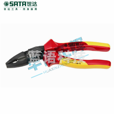 世达(SATA)G系列省力型VDE绝缘耐压钢丝钳7.5&amp;quot;货号 72655