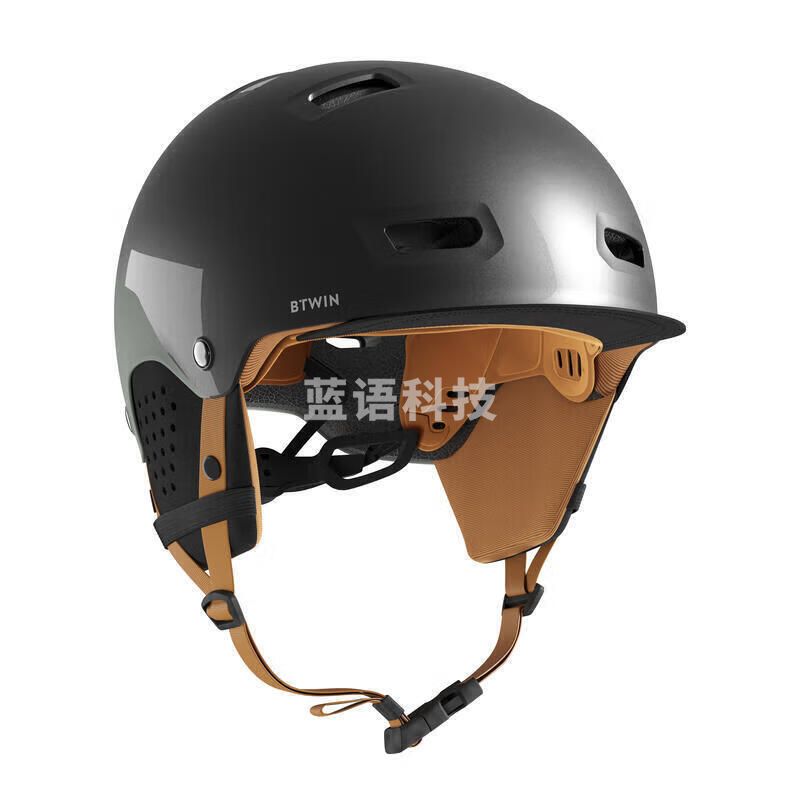 迪卡侬 透气抗冲击自行车头盔灰色L码:59-62cm-4229126