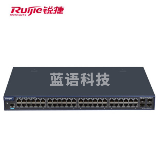 锐捷（Ruijie）二层网管千兆POE交换机48口RG-S2910C-48GT2XS-HP-E 黑色