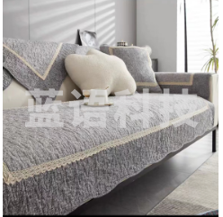 全棉防滑沙发垫沙发巾套罩盖布巾棉双灰70*70cm