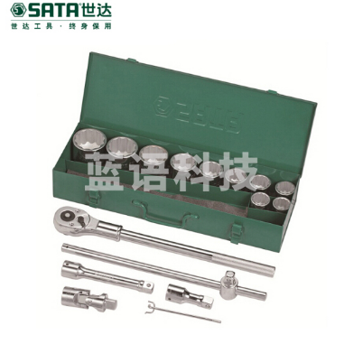 世达（SATA）15件19MM系列12角套筒组套 货号09015