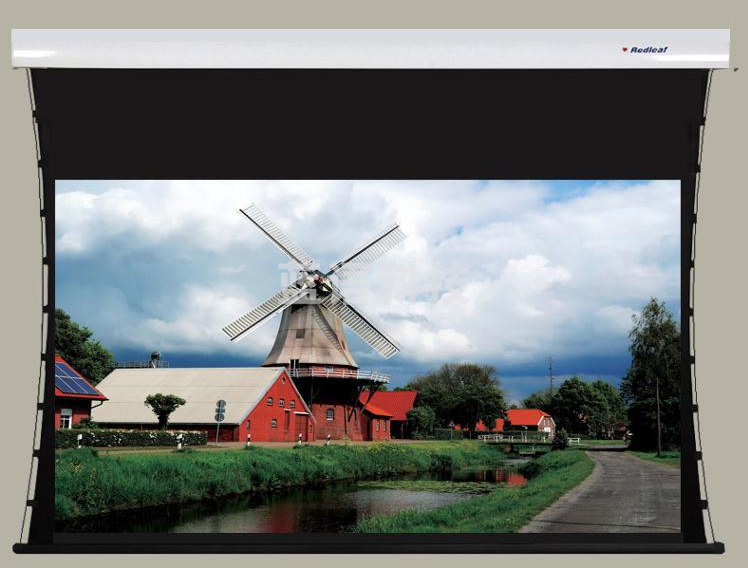 红叶(Redleaf)150英寸16:9遥控电动拉线幕（金属软幕 高清 家用幕布）