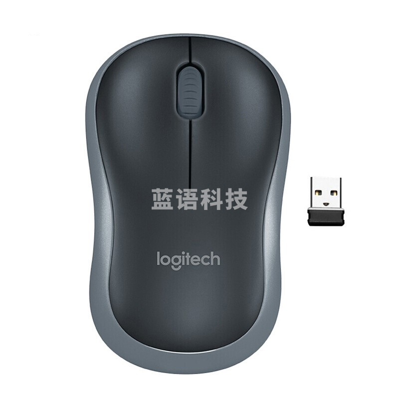 罗技 Logitech 无线鼠标 M186 带2.4G接收器-USB (灰黑)