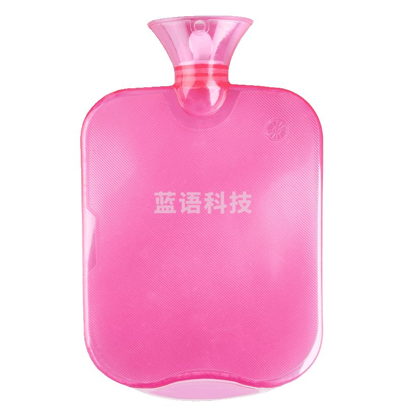 绿之源 加厚PVC防爆暖水袋1500ml嫩粉色赠防烫袋 暖宝宝注水热水袋暖肚子不充电暖手袋