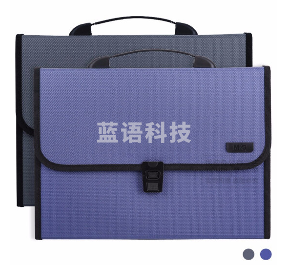 晨光(M&G)12个A4办公手提风琴包资料包文件包12格 蓝色灰色颜色随机AWT90959
