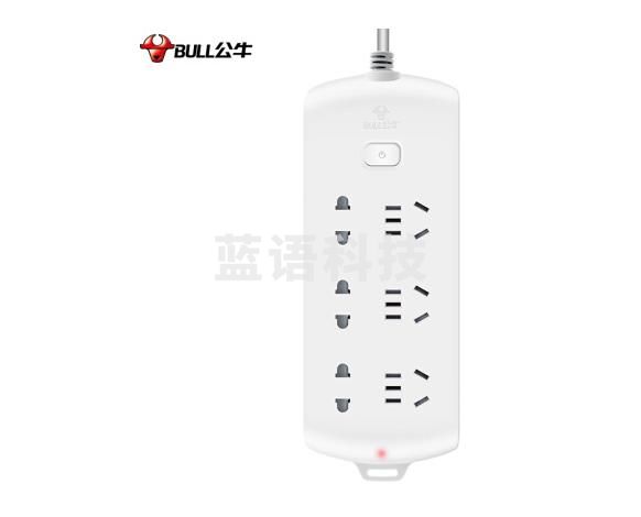 公牛(BULL)GN-B2330 新国标插座 插线板 6位总控全长5米