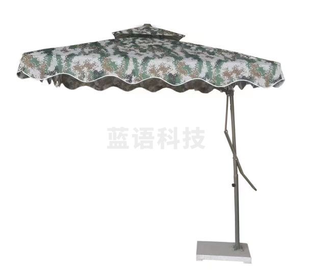 户外遮阳岗亭伞  太阳伞扳手侧立单人操作2.5m 蓝布