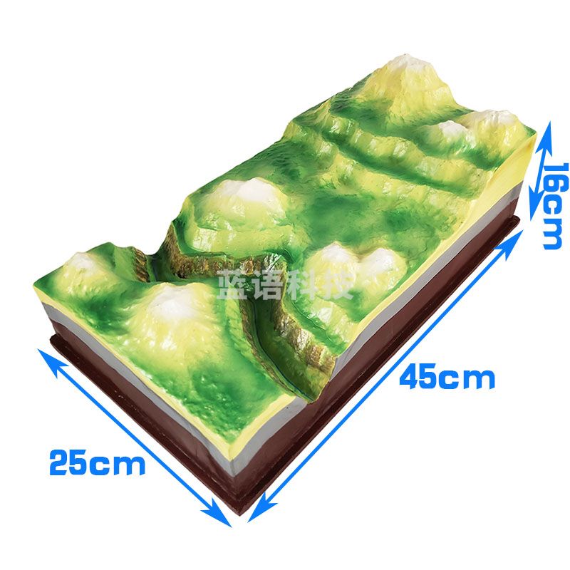 科睿才 地貌模型 地质教具理教学仪器震板块断裂褶皱地球内部构造海底地形侵蚀岛屿成因火山黄土高 流水作用演示器