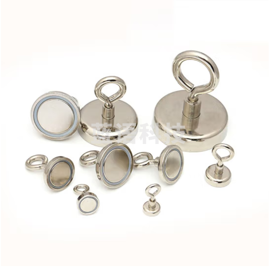 金属吸铁石磁铁挂钩 强力钕铁硼磁性挂钩 强磁挂钩固定钩 羊眼钩