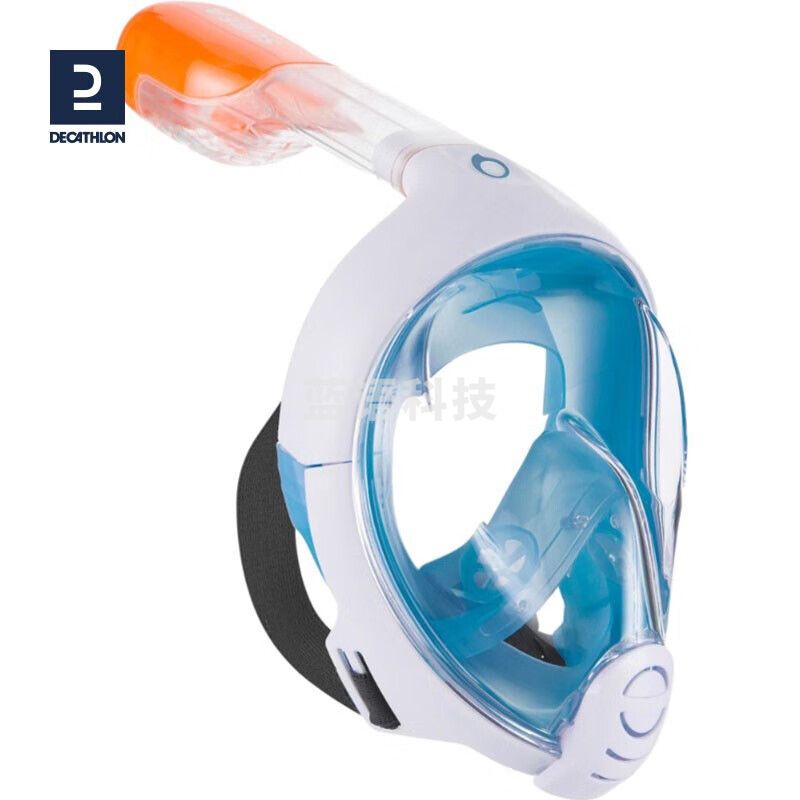 迪卡侬 浮潜面罩潜水镜装备全干式呼吸面镜儿童游泳装备SUBEA海军蓝M-L 2647609