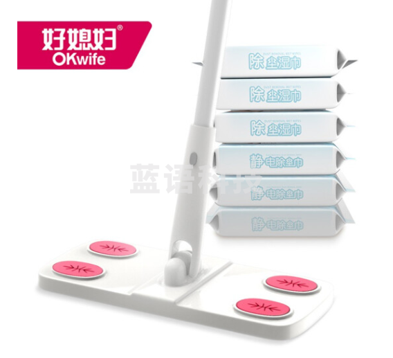 好媳妇 HD-7527一次性除尘平板拖把 静电纸即用即抛拖布懒人家用免手洗吸尘地拖干湿纸巾共150片