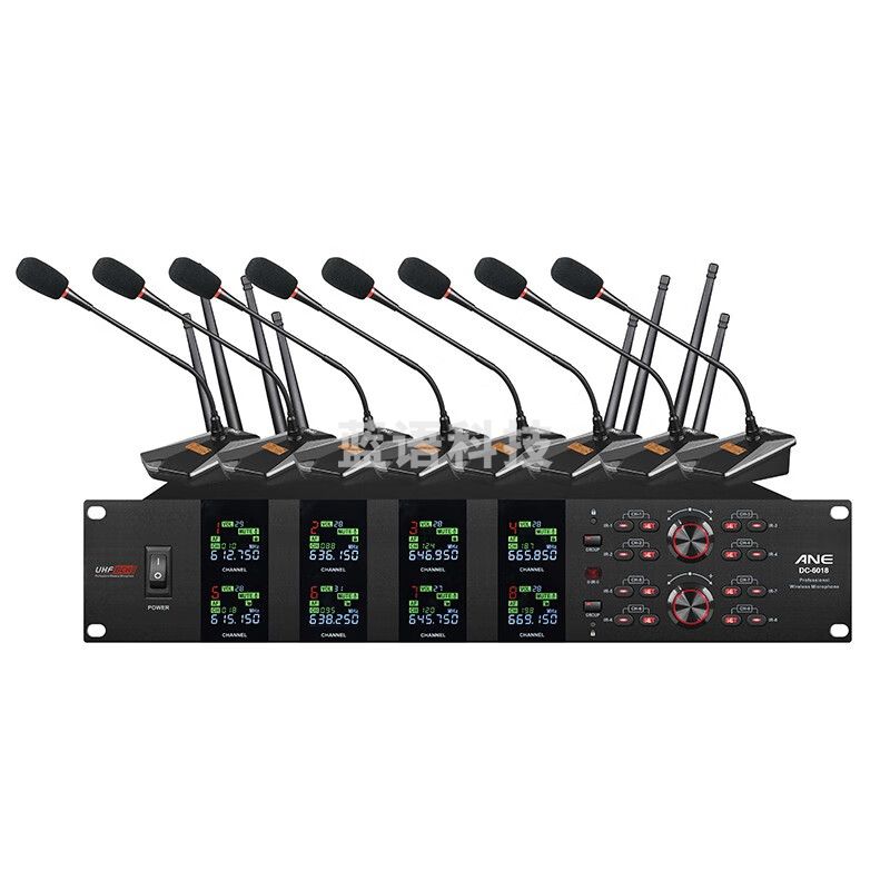 ANE 无线话筒系统套装 DC-6018Z 提供8+1共9通道音频输出 八通道各音频音量输出独立可控