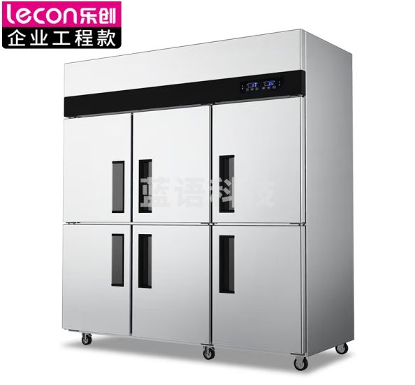 乐创(lecon)商用六门冰柜 立式厨房保鲜柜节能压缩机 标准款全冷冻 LC-J-LBC01