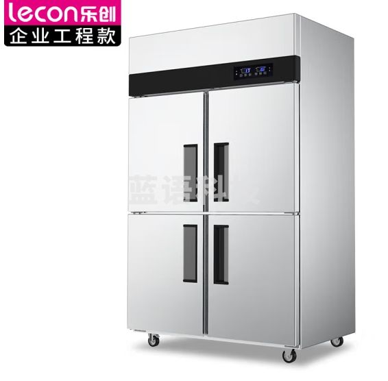 乐创(lecon)商用四门冰柜 立式厨房保鲜柜节能压缩机 标准款双温 LC-J-SBC03