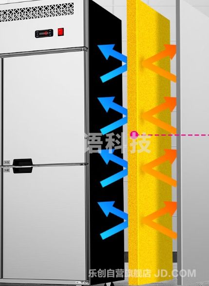 乐创（lecon）双门商用冰箱 冷藏风冷立式厨房冰柜后厨保鲜柜冷柜层架式LC-FLBG02-CJ2