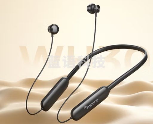 闪克Maono闪克无线监听耳机挂脖式主播直播带货唱歌耳返户外网红声卡K歌专用长续航手机电脑可用 WH30黑色