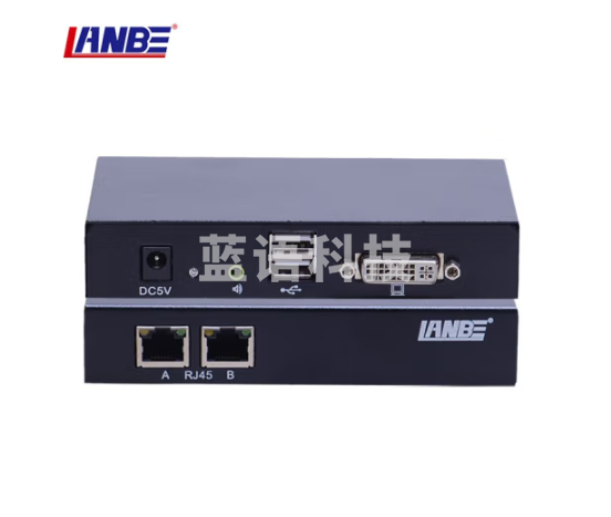 LANBE 蓝宝DVI/HDMI带音频USB键盘鼠标KVM延长器 网络传输信号稳定无延时 KD-550(50米DVI KVM延长器)