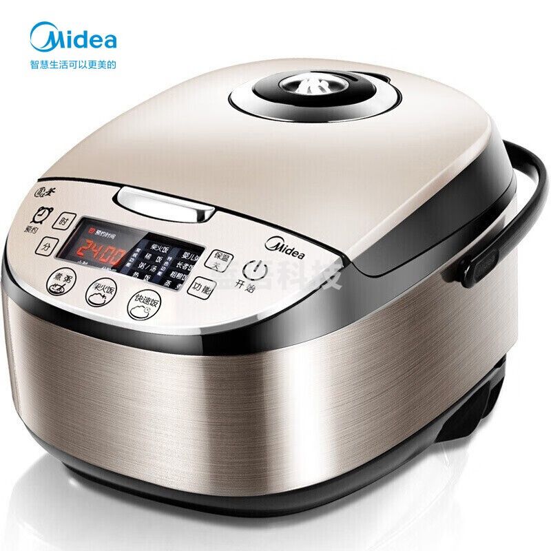 美的MB-WFS4037电饭煲电饭锅4L智能预约电饭煲气动涡轮防溢金属机身圆灶釜内胆