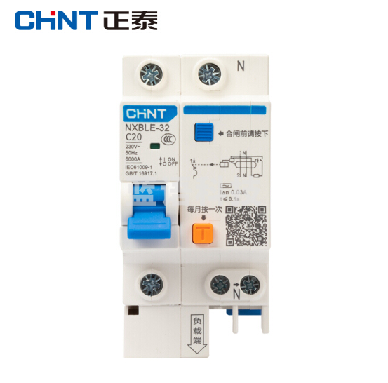 正泰(CHNT)NXBLE-32 小型漏电断路器 1P+N C20