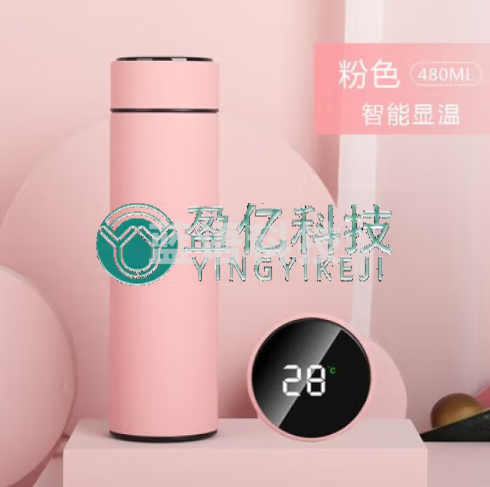 美杜 保温杯女高颜值304不锈钢大容量智能显温保温杯车载茶水分离保温杯【升级款304 橡胶漆粉】