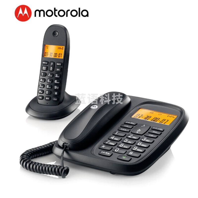 摩托罗拉(Motorola)CL101C 数字无绳电话机 无线座机 子母机一拖一(黑色)