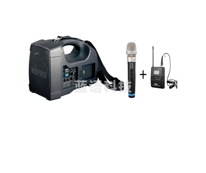 咪宝 MA-202B户外无线手提移动便携音响可插卡充电式扩音器带话筒 1手持1领夹话筒