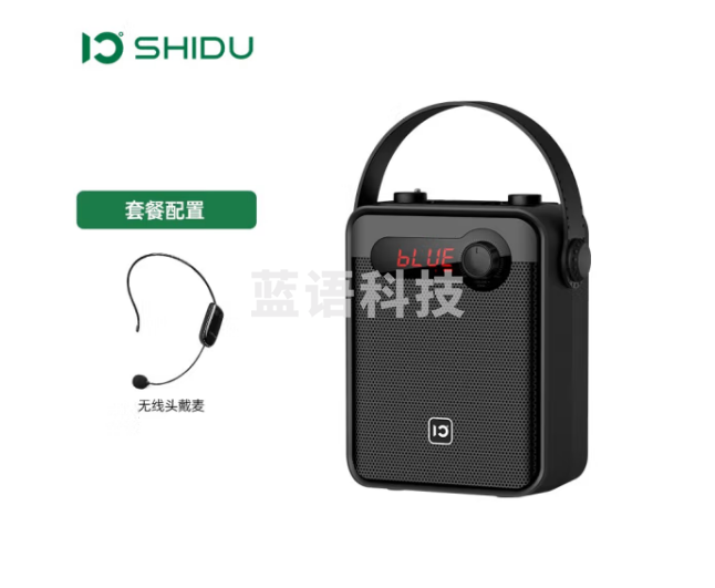 十度（ShiDu） H8音响户外便携式手提广场舞K歌大功率蓝牙音箱无线扩音器带无线话筒显示屏 经典黑UHF头戴版