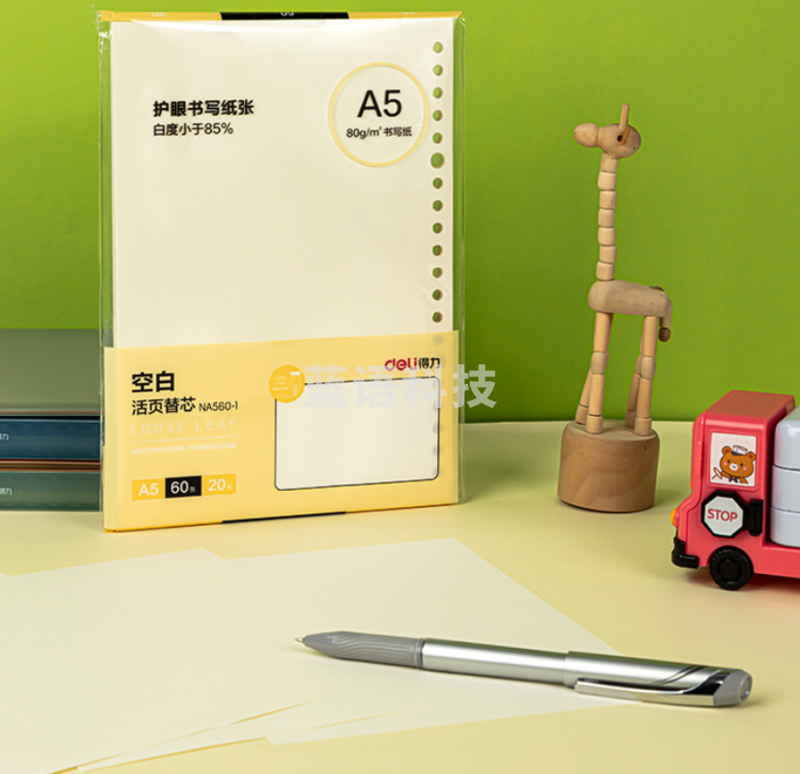 得力 A5活页本内芯替芯60张 20孔 (空白)NA560-1