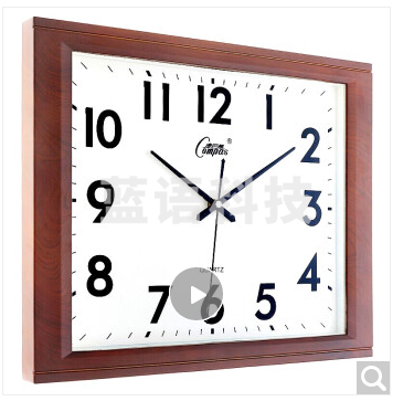 北极星 北极星（POLARIS）挂钟14英寸万年历温湿度计客厅日历挂表钟表夜光石英钟72220木纹 钟