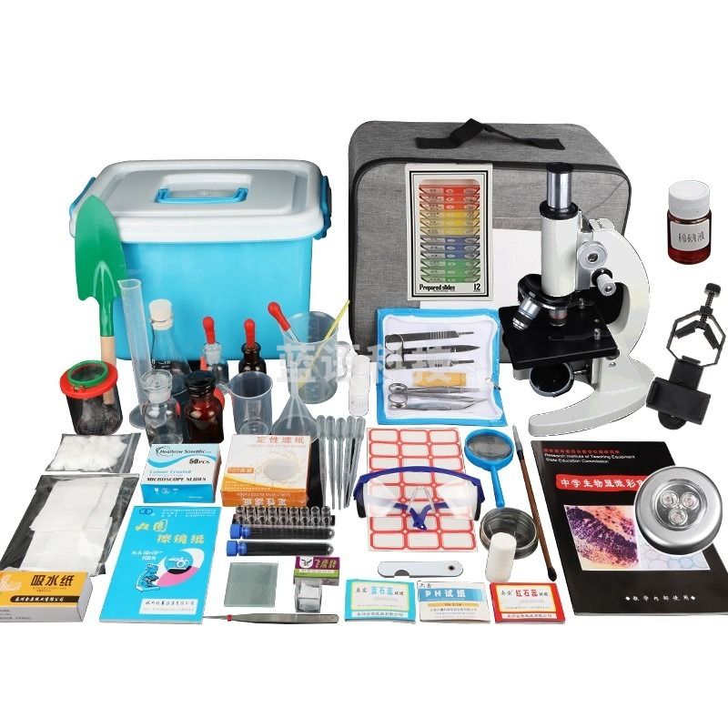 六鑫 初高中生物全套实验箱中考生物实验室器材箱仪器器材耗材小学科学自然教学仪器 箱（640倍显微镜） 教学