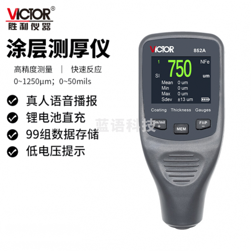 胜利仪器 涂层测厚仪 漆膜仪 厚度测量仪 VC852A 测绘专用仪器