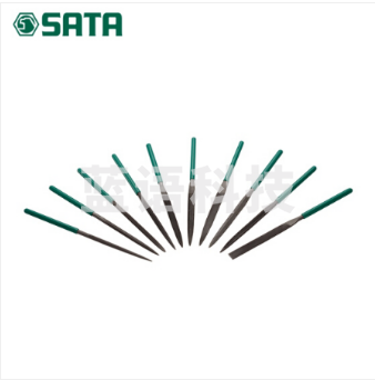 世达（SATA）10件套什锦锉5x180MM/10件套装木工搓刀双纹细齿圆杆锉刀钢锉组合 03803