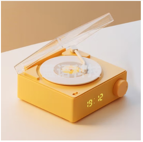摩门（Momen）复古黑胶唱片CD机多功能蓝牙音箱桌面摆件装饰学生闹钟起床神器