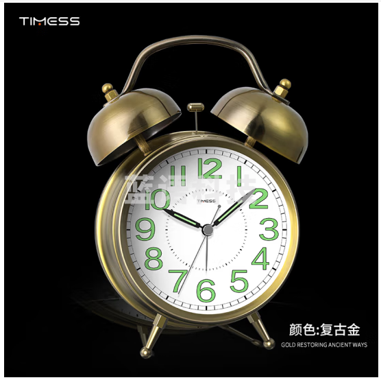 Timess闹钟早教儿童小闹钟夜光贪睡强力叫醒学生专用起床神器大音量闹铃