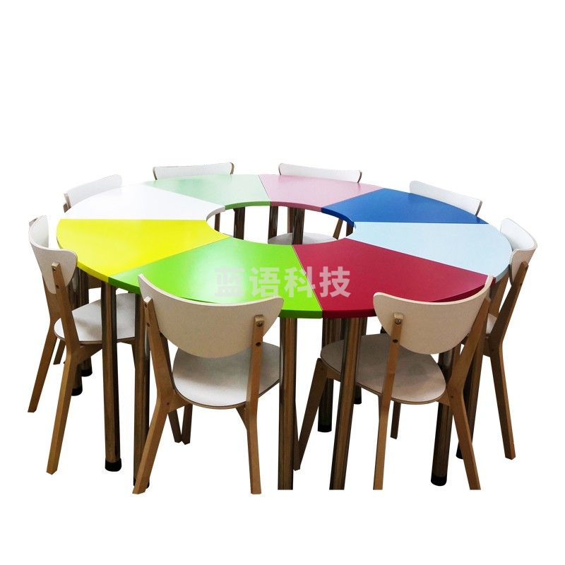 伍贰伍 WEW-TTZ-8 心理咨询室彩色团体活动桌椅8人位组合（单位：套）