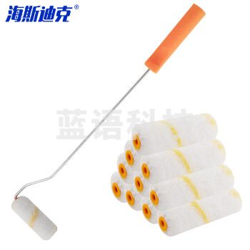 海斯迪克 gnjz-504 滚筒刷滚刷油漆工具装修涂装刷乳胶漆滚筒刷油漆刷子刷墙工具 4寸长柄滚筒刷+10滚芯 2套价