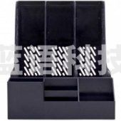 得力（deli）78980 三联带笔筒收纳桌面文件框