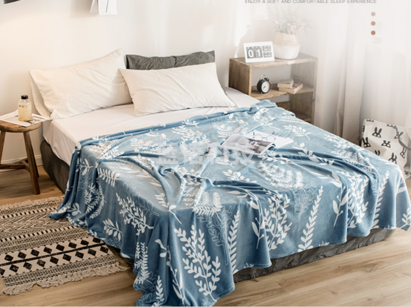 雅鹿·自由自在 加厚法兰绒毛毯 珊瑚绒空调盖毯 150*200cm花语