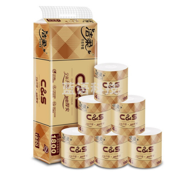 洁柔卷纸 亲肤柔软母婴可用 金尊GJ038-10加厚4层180g*10卷/提