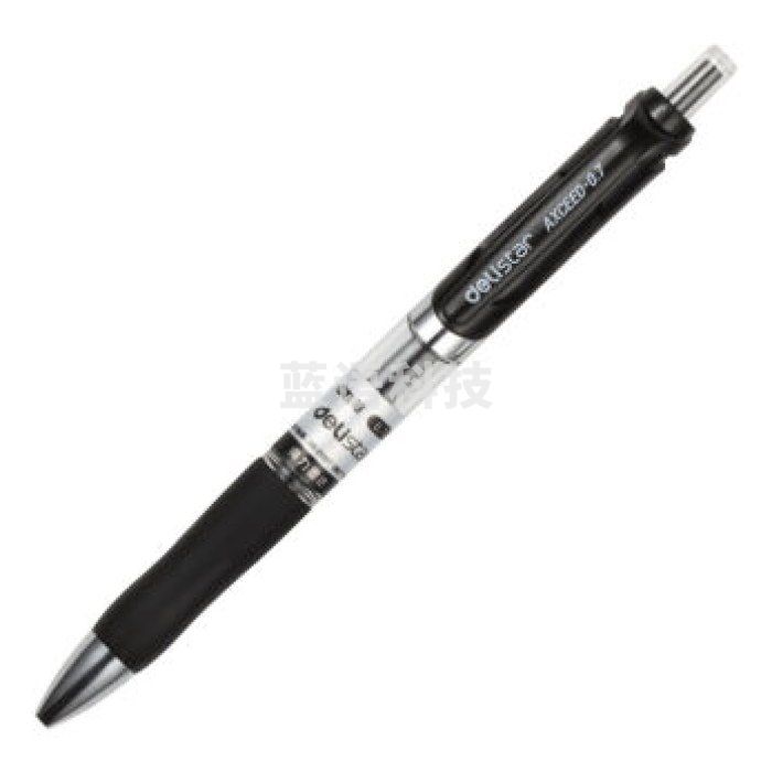 得力(deli) S02 0.7mm按动中性笔水笔签字笔 黑色 12支/盒